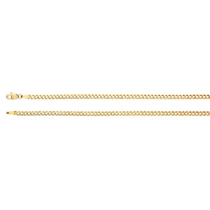 14K Yellow Gold Diamond-Cut Dapped Curb Chain