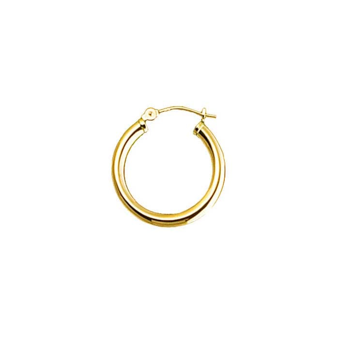 14K Yellow Gold 3mm Tubing Hoop Earrings
