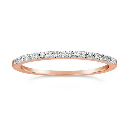 14K Rose Gold Diamond-Set Wedding Band