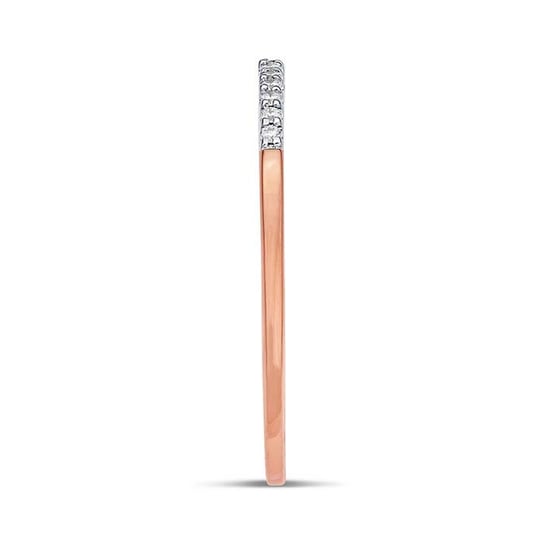 14K Rose Gold Diamond-Set Wedding Band
