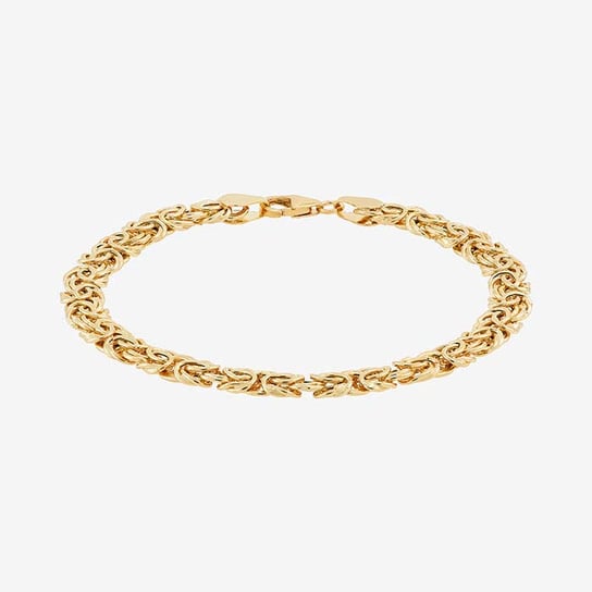 14K Yellow Gold 6.4mm Byzantine Chain Bracelet