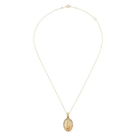 14K Yellow Gold Blessed Mother Necklace