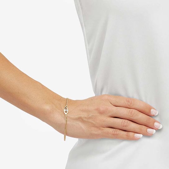14K Yellow Gold Evil Eye Curb Chain Bracelet