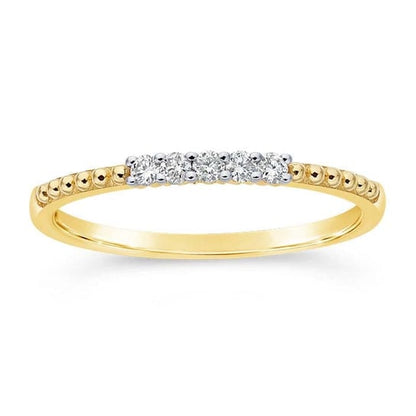 14K Yellow Gold Diamond-Set Ring