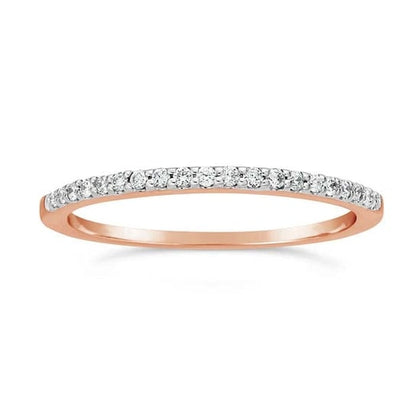 14K Rose Gold Diamond-Set Wedding Band